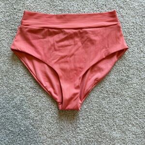 Senita Coral High Waisted Bikini Swim Bottom XS